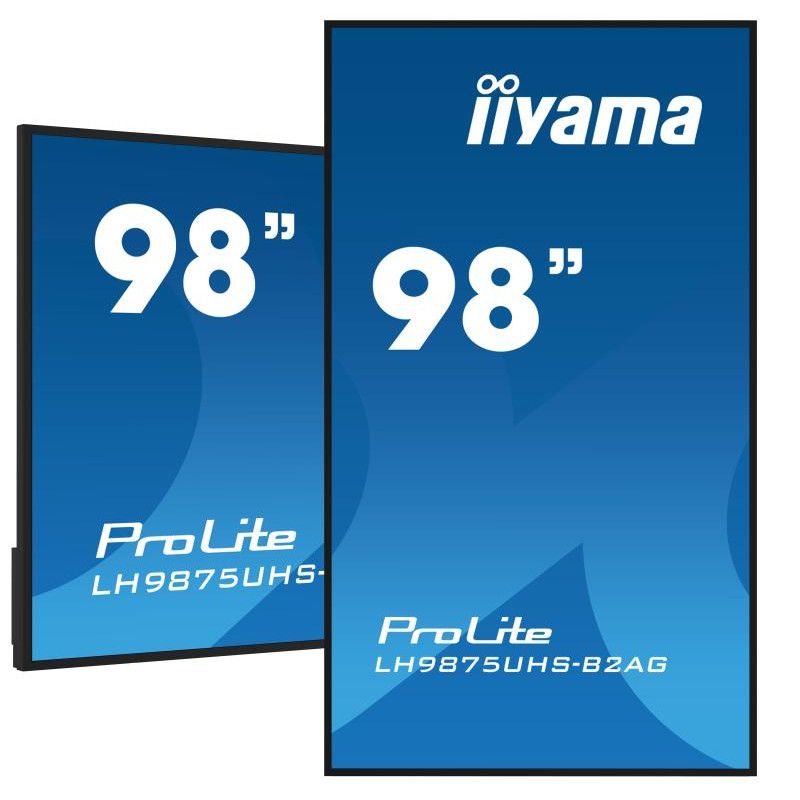 iiyama LH9875UHS-B2AG Écran d'affichage dynamique Écran plat de signalisation numérique 2,48 m (97.5") LED Wifi 500 cd/m² ...