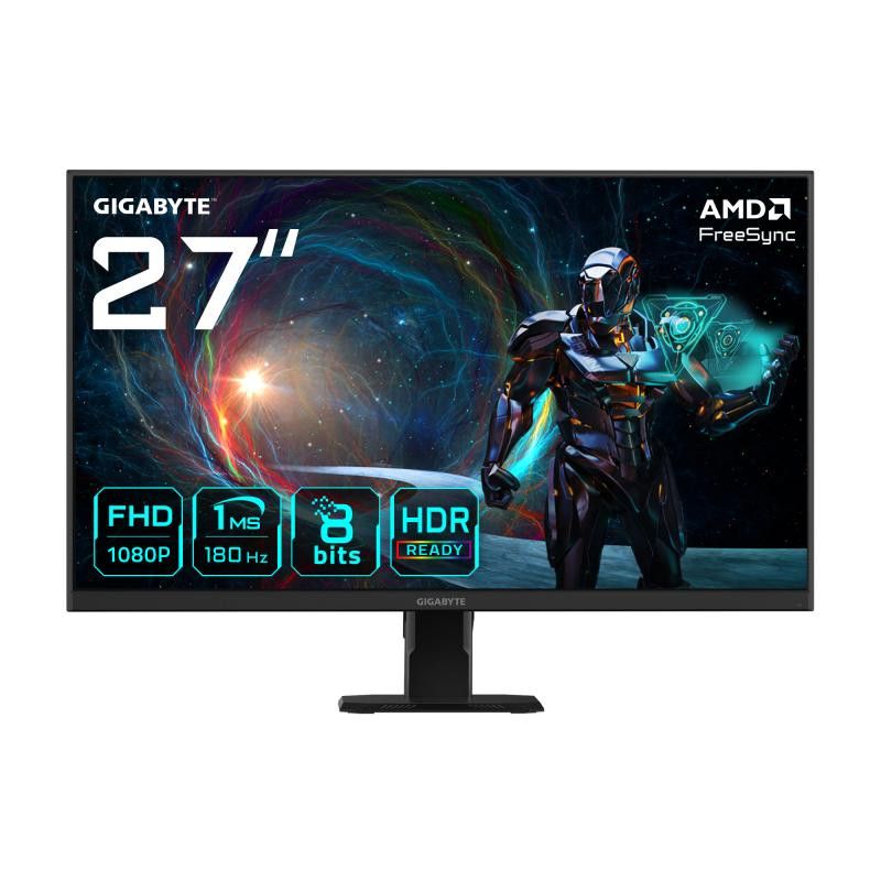 GIGABYTE GS27FA Moniteur de jeu 27" FHD - 1920 x 1080, 180Hz, 1ms, 300 cd/m², FreeSync, HDR Ready, HDMI 2.0 · Informat Sys...