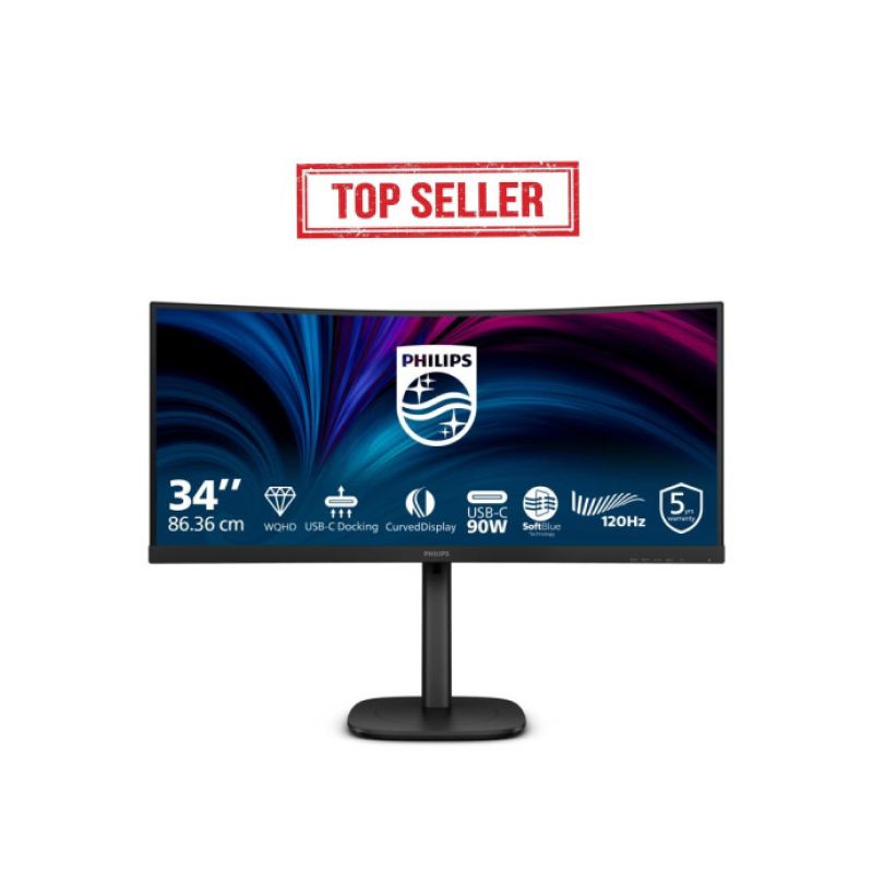 Philips 3000 series 34B2U3600C/00 écran plat de PC 86,4 cm (34") 3440 x 1440 pixels Wide Quad HD LCD Noir · Moniteur · Inf...