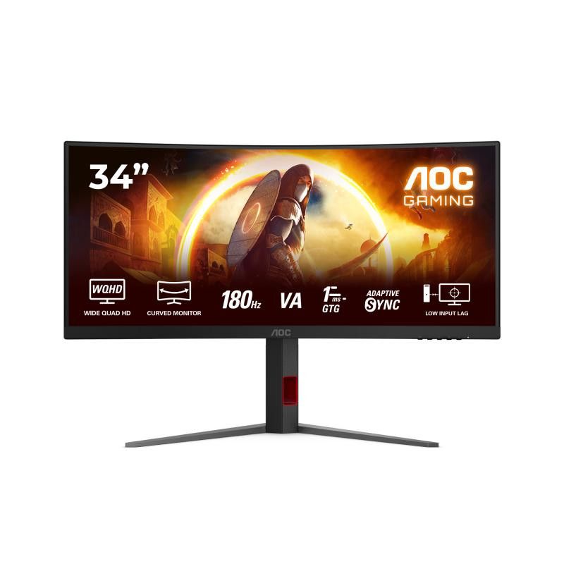 AOC G4 CU34G4 écran plat de PC 86,4 cm (34") 3440 x 1440 pixels Wide Quad HD LED Noir, Rouge · Moniteur · Informat Systems...