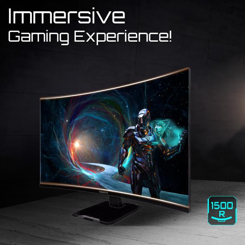 GIGABYTE GS32QCA 31,5" Moniteur Gaming Incurvé QHD - 2560 x 1440, 180Hz, 1ms, 250 cd/m², FreeSync, HDR Ready, HDMI 2.0, Di... (image 7)
