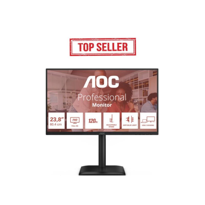 AOC E4 24E4CV écran plat de PC 60,5 cm (23.8") 1920 x 1080 pixels Full HD LED Noir · Moniteur · Informat Systems Strasbourg