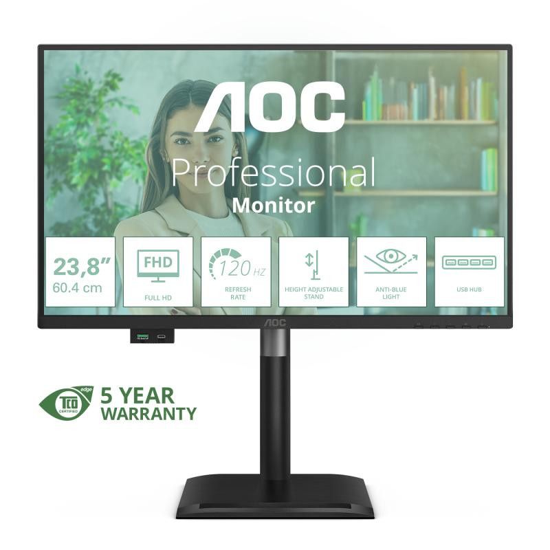 AOC 24P4U écran plat de PC 60,5 cm (23.8") 1920 x 1080 pixels Full HD Noir · Moniteur · Informat Systems Strasbourg