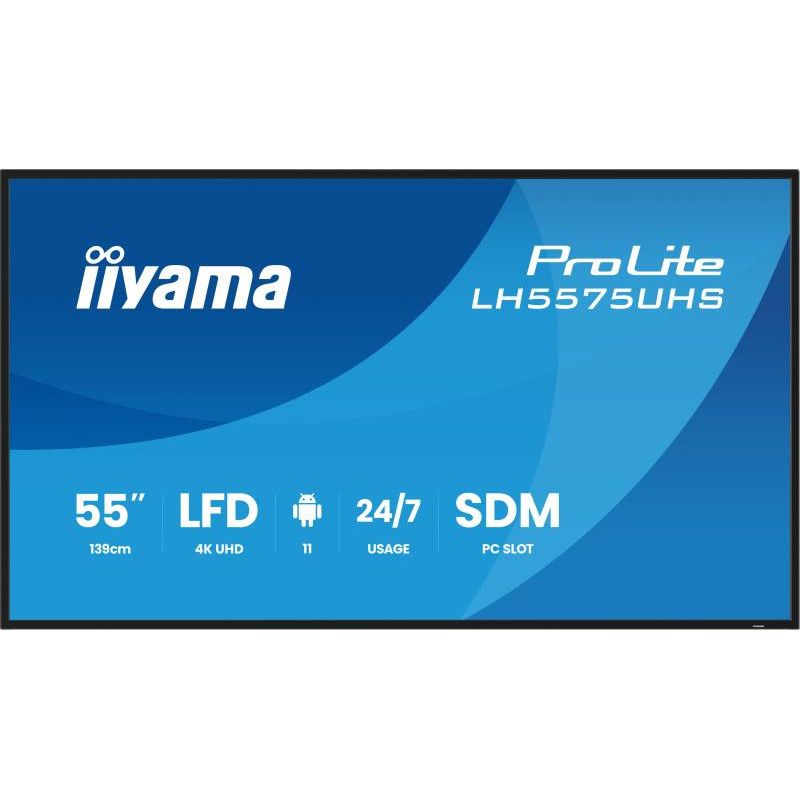 iiyama LH5575UHS-B2AG Écran d'affichage dynamique Écran plat de signalisation numérique 138,7 cm (54.6") LCD Wifi 500 cd/m...