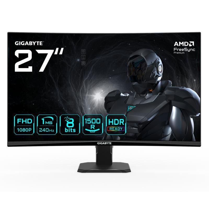 GIGABYTE GS27FC2 Moniteur Gaming Incurvé 27" FHD - 1920 x 1080, 240Hz, 1ms, 350 cd/m², HDR Ready, HDMI 2.0, Displayport 1....