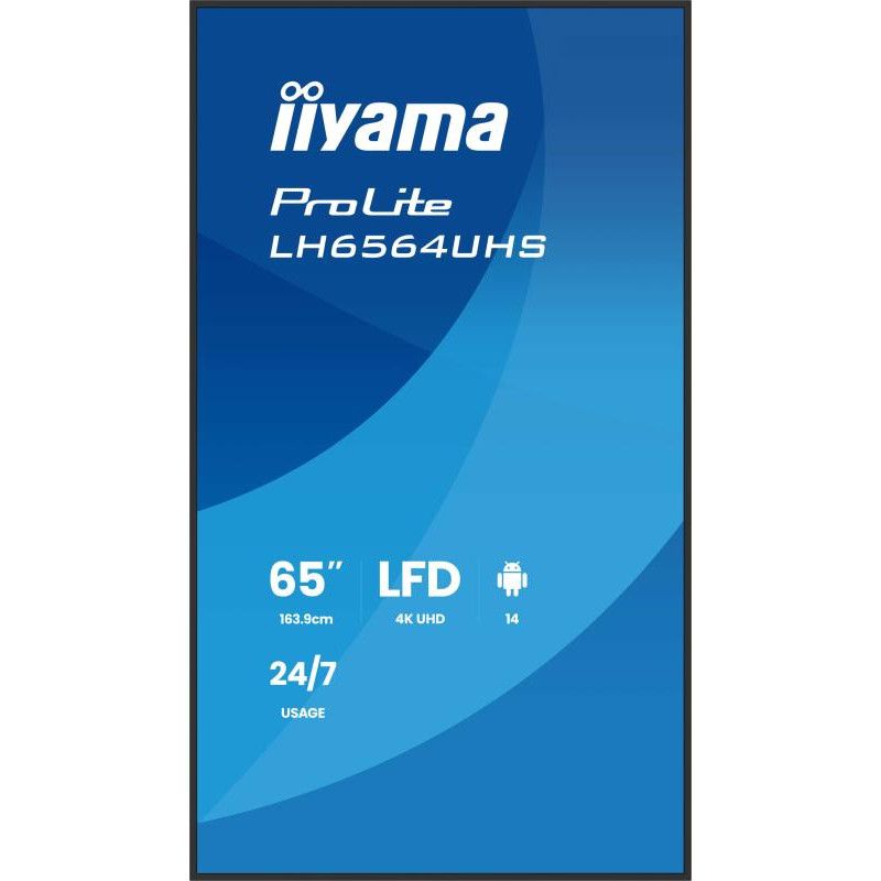 iiyama LH6564UHS-B1AG Écran d'affichage dynamique Écran plat de signalisation numérique 165,1 cm (65") Wifi 500 cd/m² 4K U... (image 3)