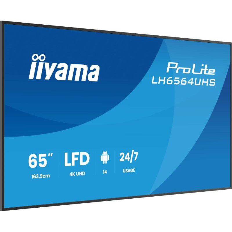 iiyama LH6564UHS-B1AG Écran d'affichage dynamique Écran plat de signalisation numérique 165,1 cm (65") Wifi 500 cd/m² 4K U... (image 4)