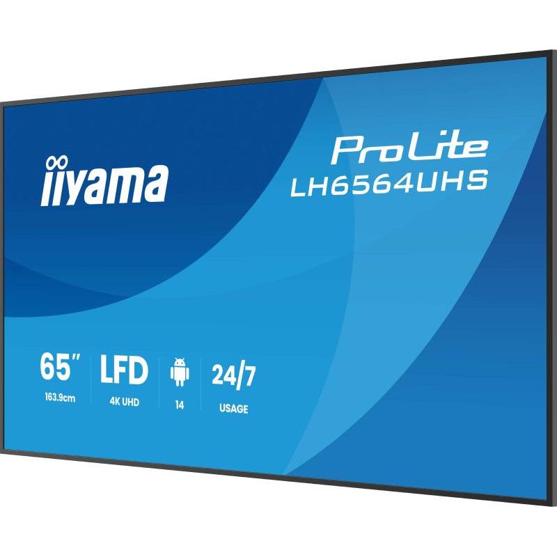 iiyama LH6564UHS-B1AG Écran d'affichage dynamique Écran plat de signalisation numérique 165,1 cm (65") Wifi 500 cd/m² 4K U... (image 6)