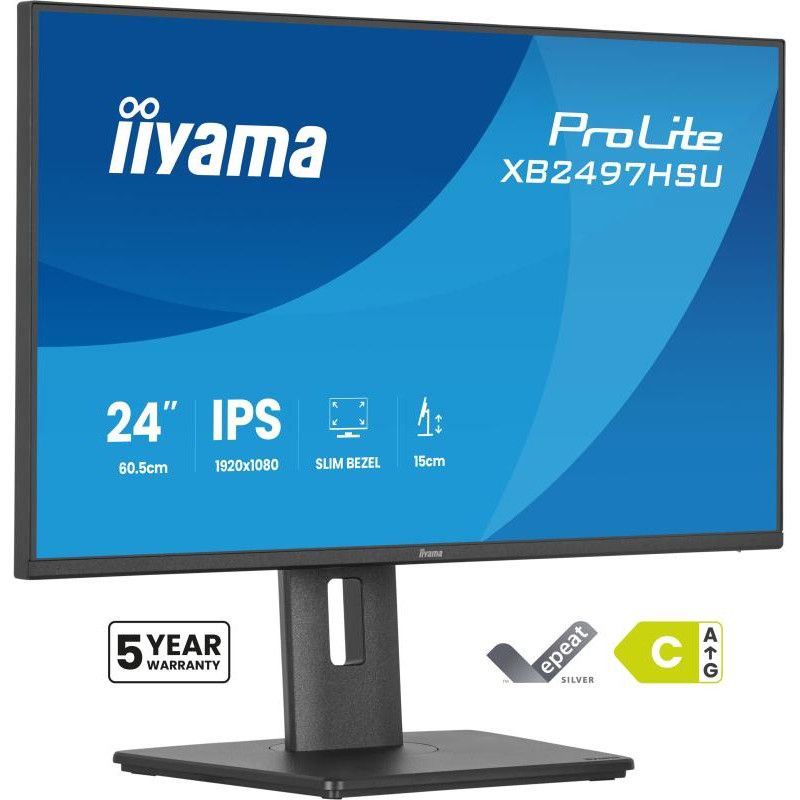 iiyama ProLite XB2497HSU-B1 écran plat de PC 60,5 cm (23.8") 1920 x 1080 pixels Full HD LED Noir · Moniteur · Informat Sys...