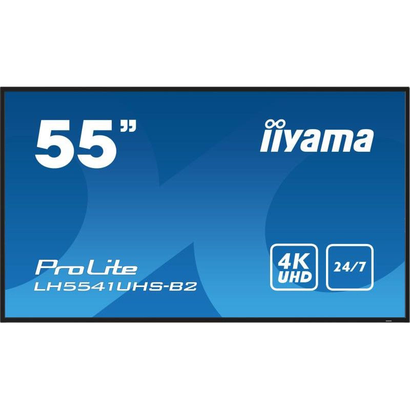 iiyama LH5541UHS-B2 Écran d'affichage dynamique En forme de kiosk 138,7 cm (54.6") LCD 500 cd/m² 4K Ultra HD Noir Intégré ... (image 2)