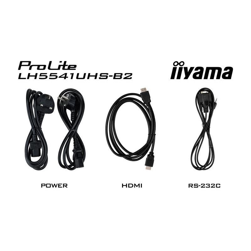 iiyama LH5541UHS-B2 Écran d'affichage dynamique En forme de kiosk 138,7 cm (54.6") LCD 500 cd/m² 4K Ultra HD Noir Intégré ... (image 17)
