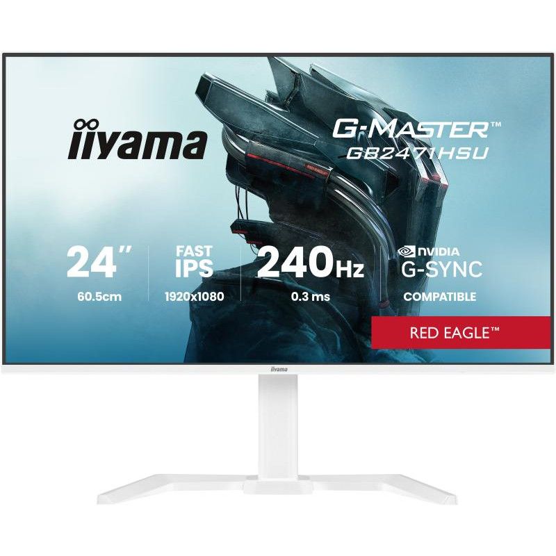 iiyama G-MASTER GB2471HSU-W1 écran plat de PC 60,5 cm (23.8") 1920 x 1080 pixels Full HD LED Blanc · Moniteur · Informat S...