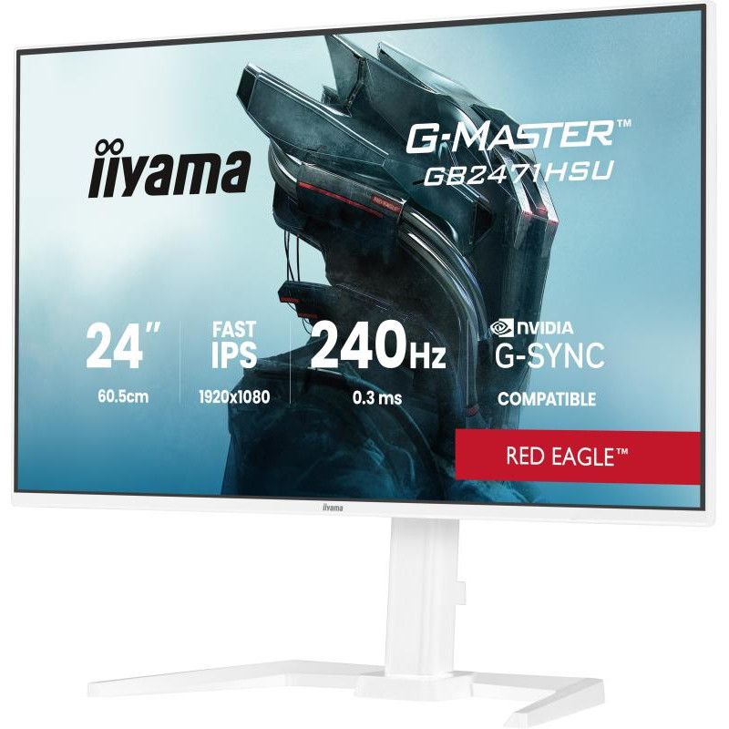iiyama G-MASTER GB2471HSU-W1 écran — Full HD, 240 Hz, Blanc · Moniteur · Informat Systems Strasbourg (image 4)