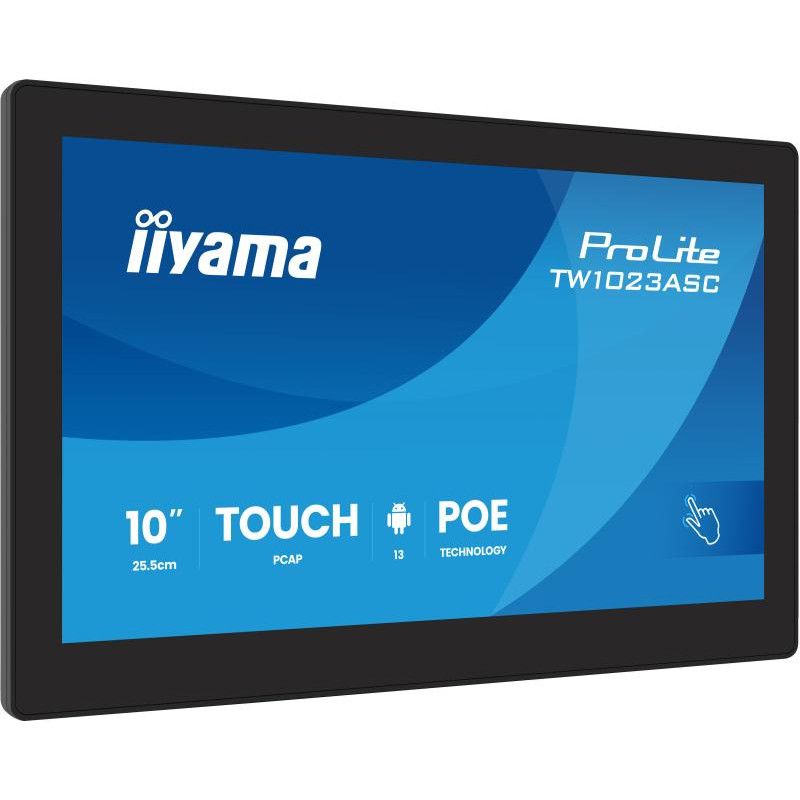 iiyama TW1023ASC-B3P Écran d'affichage dynamique En forme de kiosk 25,6 cm (10.1") Wifi 385 cd/m² WXGA Noir Écran tactile ...