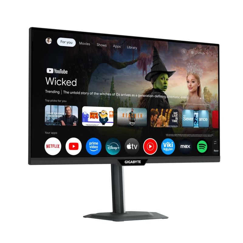 GIGABYTE M27QS Moniteur Intelligent 27 2K QHD - Google TV, Affichage sans fil, 2560 x 1440, 180Hz, 1ms, 350 cd/m², FreeSyn... (image 2)