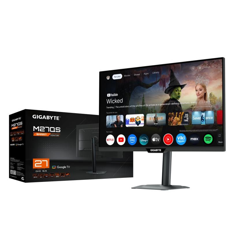 GIGABYTE M27QS Moniteur Intelligent 27 2K QHD - Google TV, Affichage sans fil, 2560 x 1440, 180Hz, 1ms, 350 cd/m², FreeSyn... (image 5)