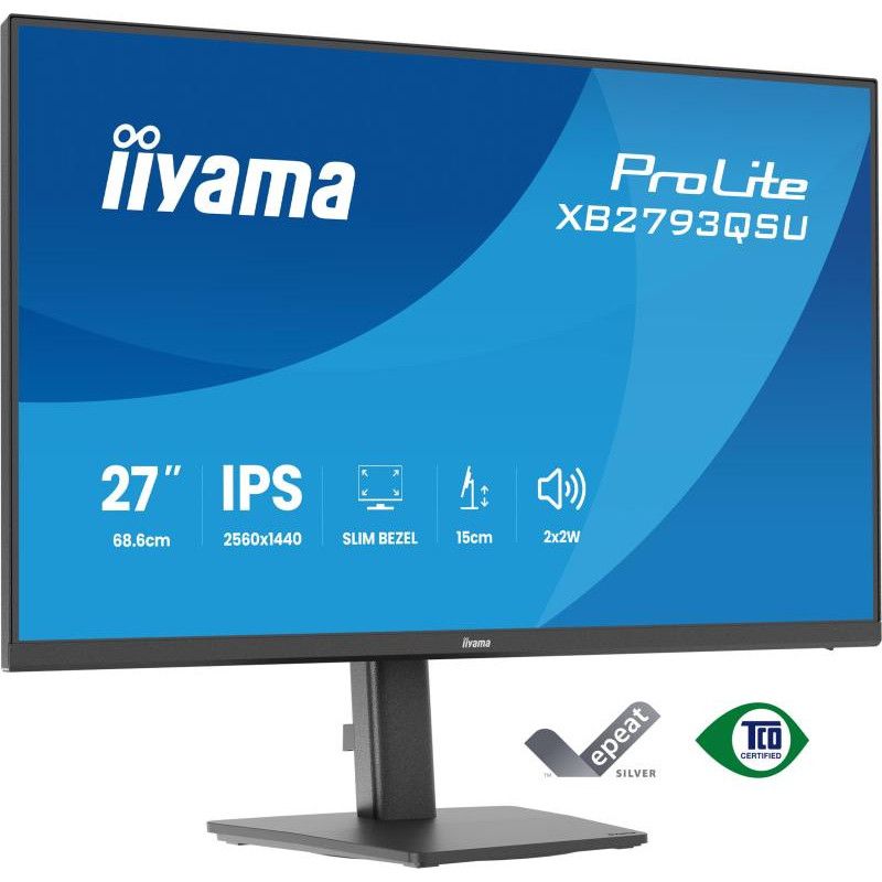 iiyama ProLite XB2793QSU-B1 écran plat de PC 68,6 cm (27") 2560 x 1440 pixels Quad HD LED Noir · Moniteur · Informat Syste...