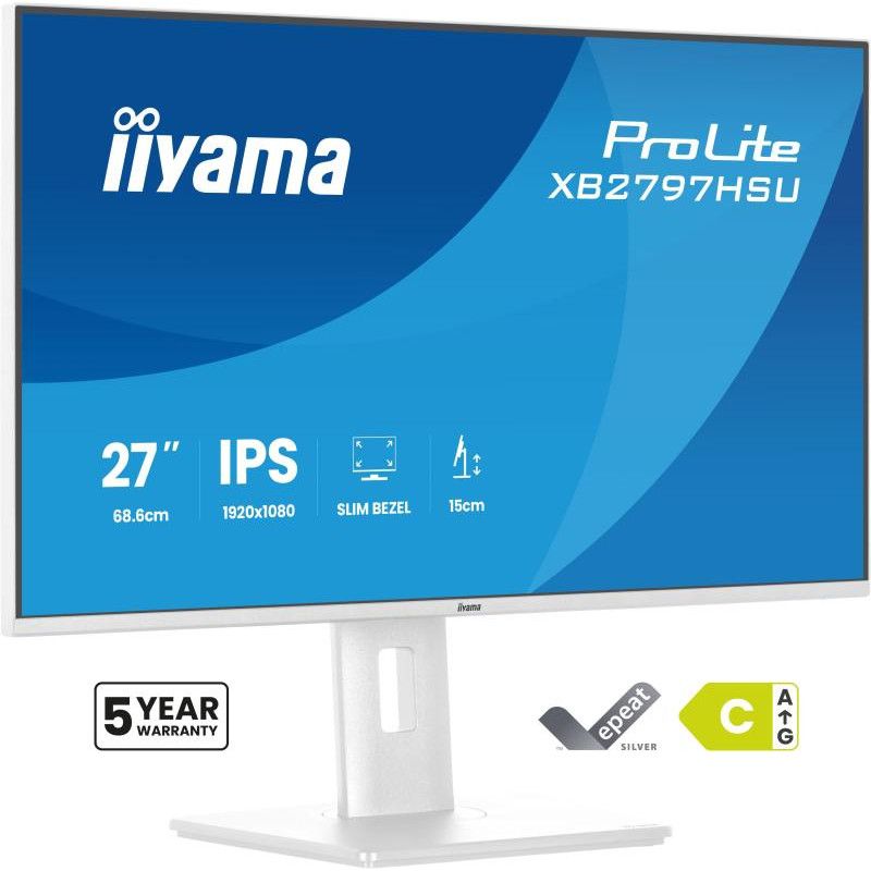 iiyama ProLite XB2797HSU-W1 écran plat de PC 68,6 cm (27") 1920 x 1080 pixels Full HD LED Blanc · Moniteur · Informat Syst...
