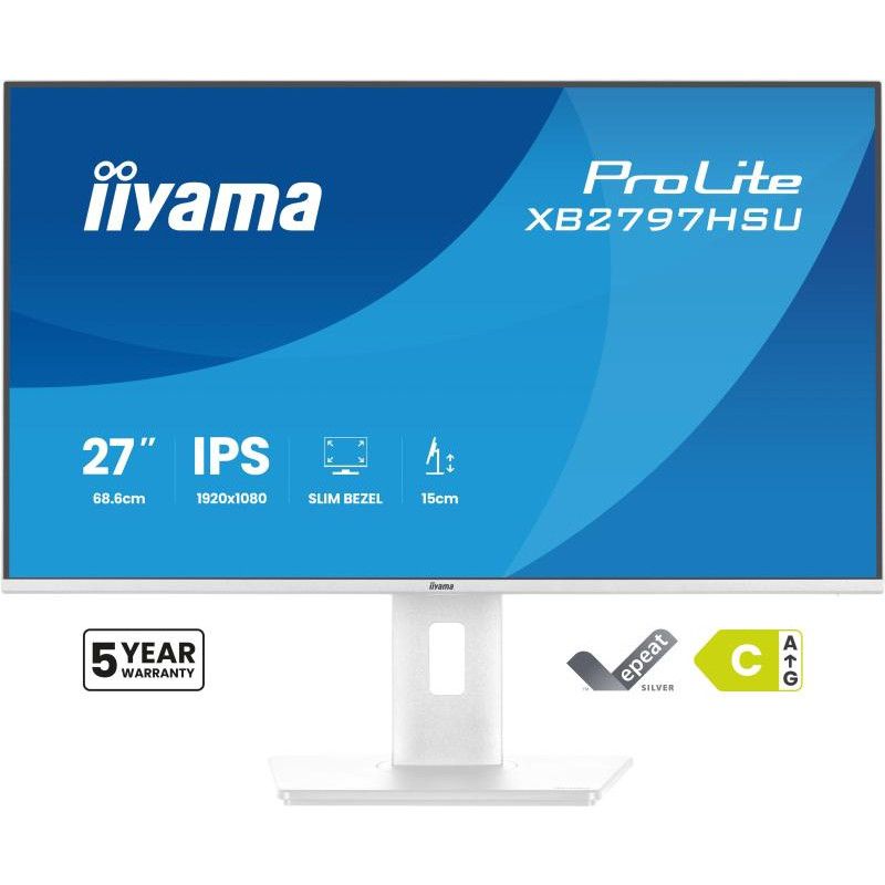 iiyama ProLite XB2797HSU-W1 écran plat de PC 68,6 cm (27") 1920 x 1080 pixels Full HD LED Blanc · Moniteur · Informat Syst... (image 2)