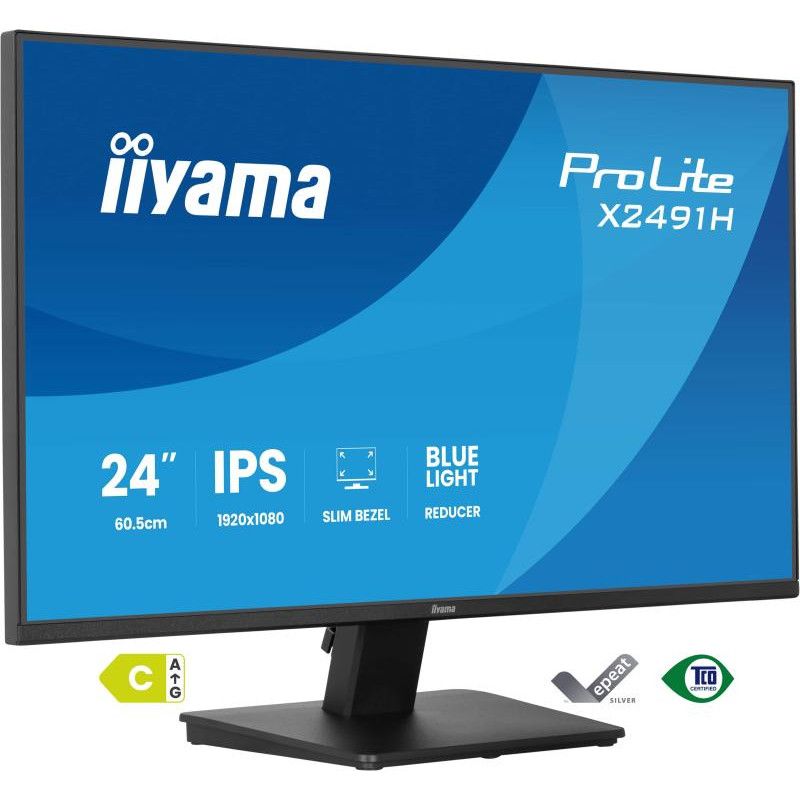 iiyama ProLite X2491H-B1 écran plat de PC 60,5 cm (23.8") 1920 x 1080 pixels Full HD LCD Noir · Moniteur · Informat System...