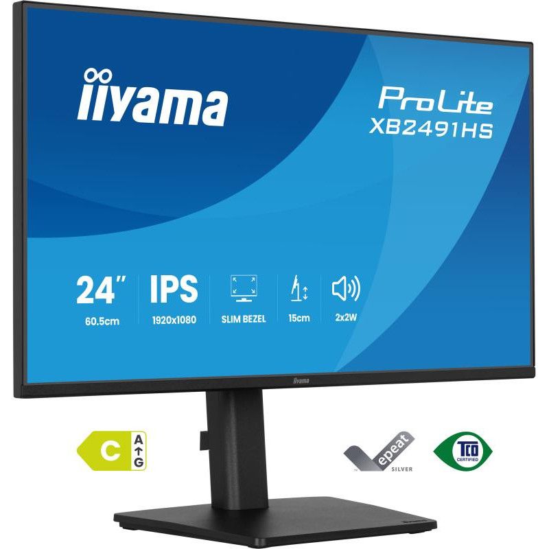 iiyama ProLite XB2491HS-B1 écran plat de PC 60,5 cm (23.8") 1920 x 1080 pixels Full HD LCD Noir · Moniteur · Informat Syst...