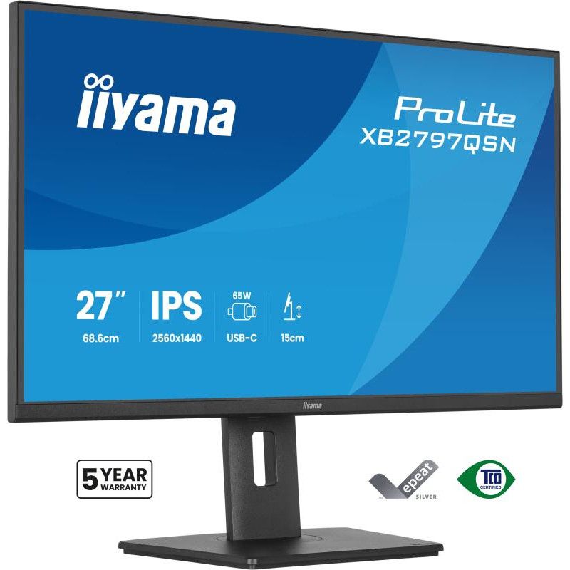 iiyama ProLite XB2797QSN-B1 écran plat de PC 68,6 cm (27") 2560 x 1440 pixels Quad HD LCD Noir · Moniteur · Informat Syste...