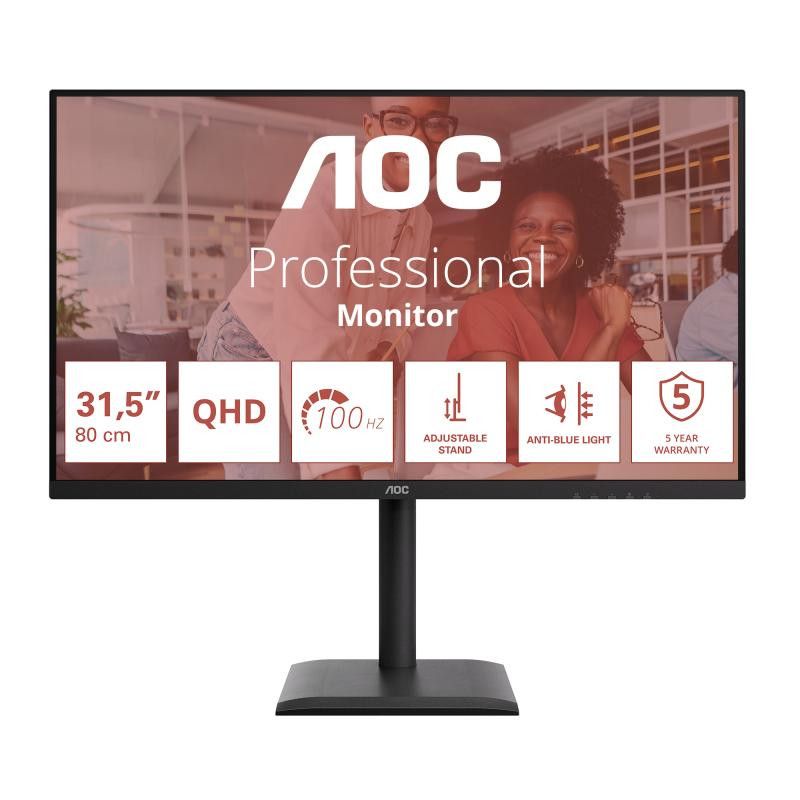 AOC E4 Q32E4U écran plat de PC 80 cm (31.5") 2560 x 1440 pixels Quad HD LED Noir · Moniteur · Informat Systems Strasbourg
