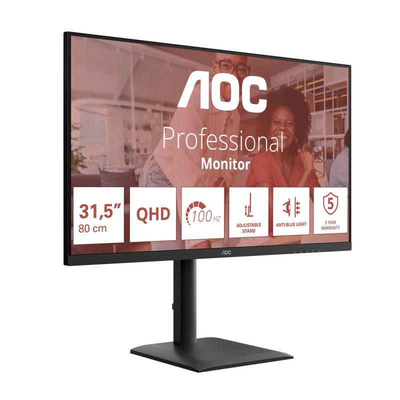 AOC E4 Q32E4U écran plat de PC 80 cm (31.5") 2560 x 1440 pixels Quad HD LED Noir · Moniteur · Informat Systems Strasbourg (image 5)