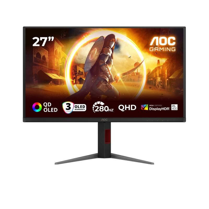 AOC G4 Q27G4ZD écran plat de PC 67,3 cm (26.5") 2560 x 1440 pixels Quad HD QD-OLED Noir, Rouge · Moniteur · Informat Syste...