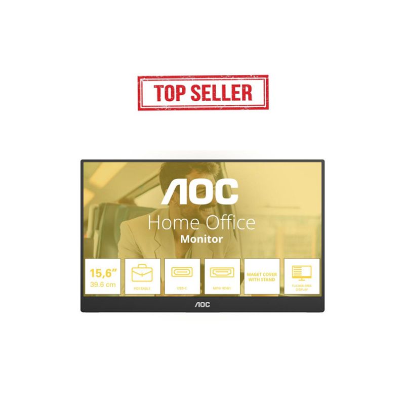 AOC 16T20E2 téléviseur et moniteur portables Moniteur portable Noir 39,6 cm (15.6") LED 1920 x 1080 pixels · Informat Syst...