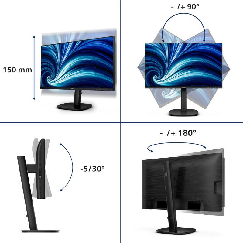 Philips 24B2U3601 écran plat de PC 60,5 cm (23.8") 2560 x 1440 pixels Quad HD LCD Noir · Moniteur · Informat Systems Stras... (image 3)
