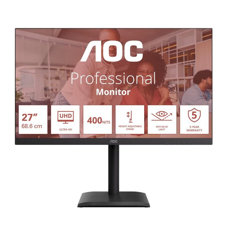 AOC E4 U27E4CV écran plat de PC 68,6 cm (27") 3840 x 2160 pixels 4K Ultra HD LED Noir · Moniteur · Informat Systems Strasb...