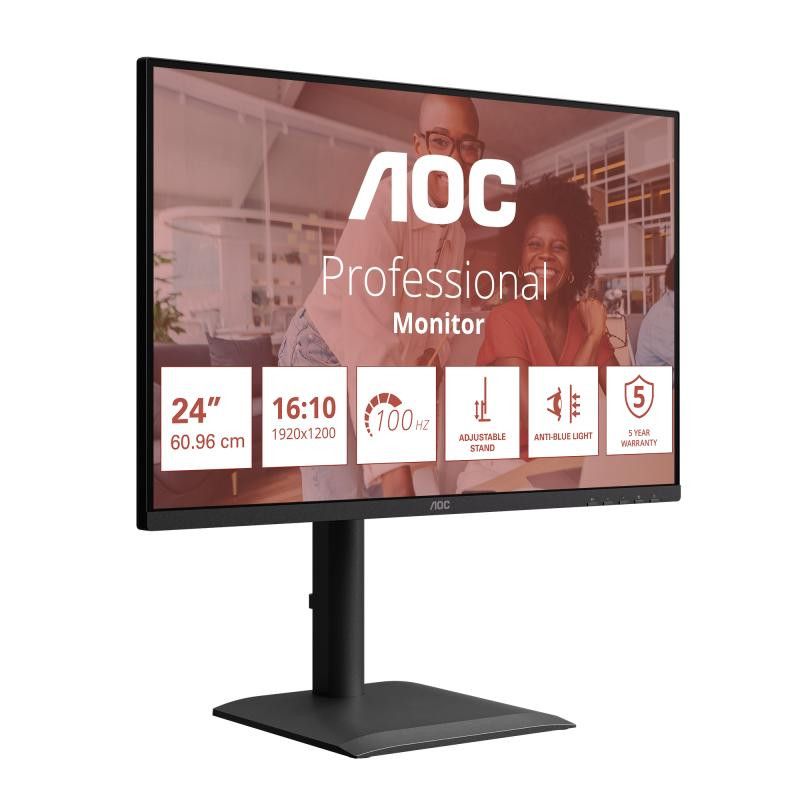 AOC E4 X24E4U écran plat de PC 61 cm (24") 1920 x 1200 pixels Full HD LED Noir · Moniteur · Informat Systems Strasbourg (image 3)