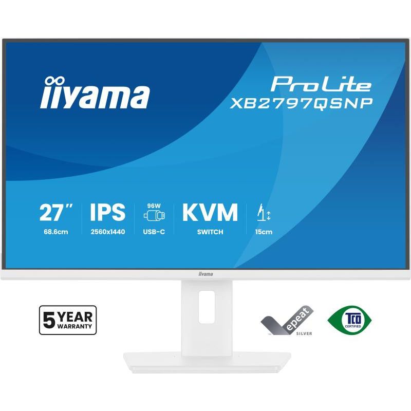 iiyama ProLite XB2797QSNP-W1 écran plat de PC 68,6 cm (27") 2560 x 1440 pixels Quad HD LCD Blanc · Moniteur · Informat Sys... (image 2)