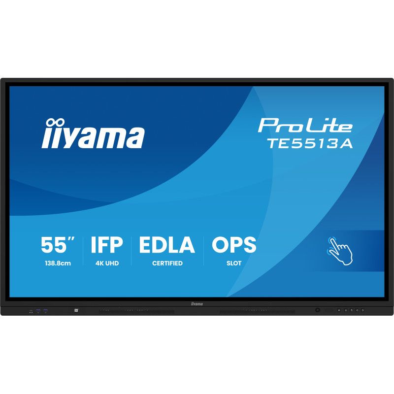 iiyama TE5513A-B2AG Écran d'affichage dynamique Écran plat interactif 138,7 cm (54.6") Wifi 500 cd/m² 4K Ultra HD Noir Écr...