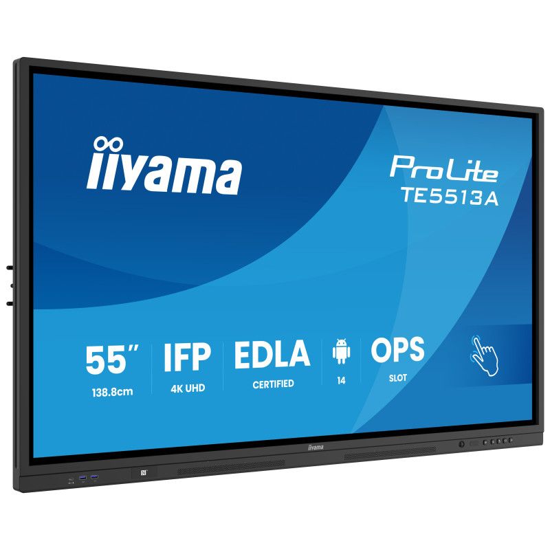 iiyama TE5513A-B2AG Écran d'affichage dynamique Écran plat interactif 138,7 cm (54.6") Wifi 500 cd/m² 4K Ultra HD Noir Écr... (image 2)