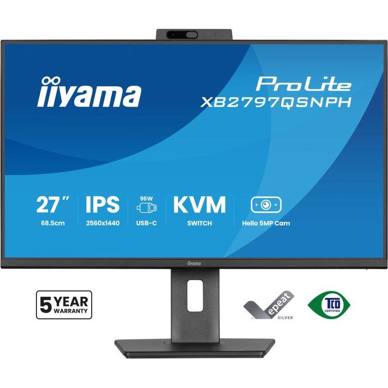iiyama ProLite XB2797QSNPH-B1 27IN IPS LCD 4MS 2560X1440 350CD/M2 HDMI/DP/USB 2 écran plat de PC 68,6 cm (27") 2560 x 1440... (image 2)