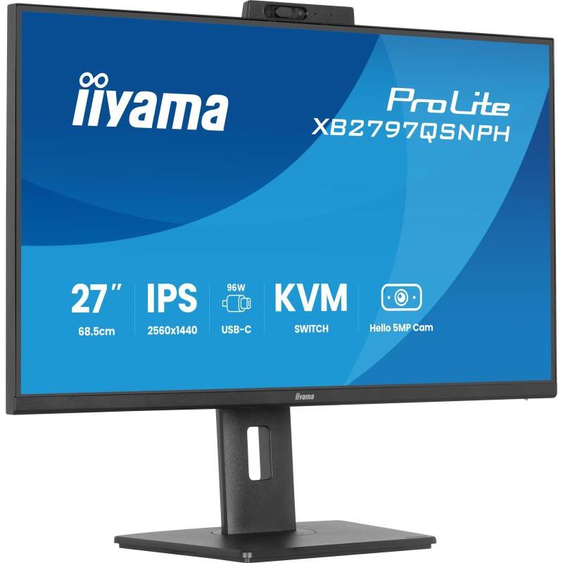iiyama ProLite XB2797QSNPH-B1 27IN IPS LCD 4MS 2560X1440 350CD/M2 HDMI/DP/USB 2 écran plat de PC 68,6 cm (27") 2560 x 1440... (image 5)