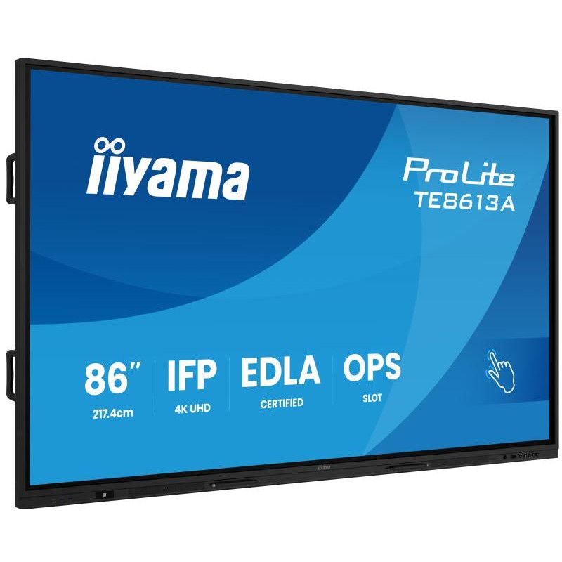 iiyama TE8613A-B2AG Écran d'affichage dynamique En forme de kiosk 2,17 m (85.6") Wifi 500 cd/m² 4K Ultra HD Noir Écran tac...
