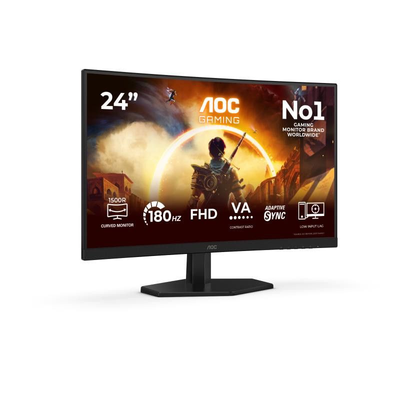 AOC G4 23.6" VA FHD 180Hz écran plat de PC 59,9 cm (23.6") 1920 x 1080 pixels Full HD LCD Noir, Rouge · Moniteur · Informa... (image 2)