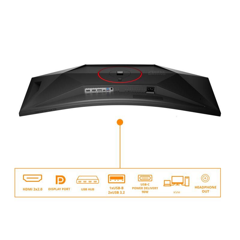 AOC G4 34'' CU34G4CA écran plat de PC 86,4 cm (34") 3440 x 1440 pixels Noir, Rouge · Moniteur · Informat Systems Strasbourg (image 3)
