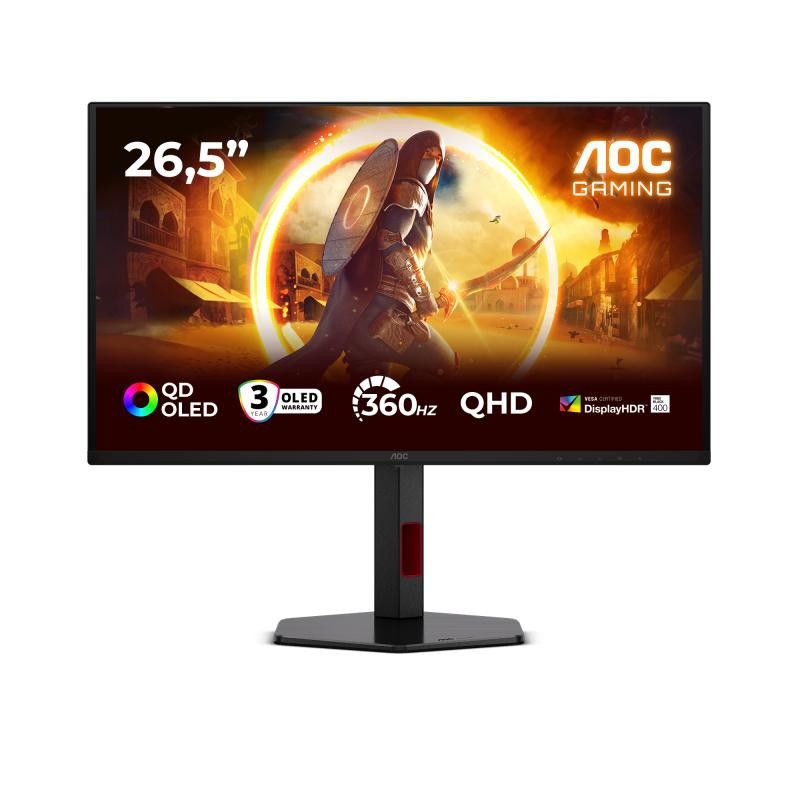 AOC G4 Q27G4SDR écran plat de PC 67,3 cm (26.5") 2560 x 1440 pixels Quad HD QD-OLED Noir, Rouge · Moniteur · Informat Syst...