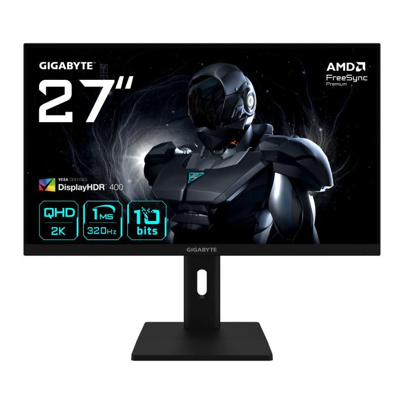 GIGABYTE G27Q3 Moniteur Gaming 27 2K QHD - 2560 x 1440, 320Hz, 1ms, 350 cd/m², FreeSync Premium, Display HDR400, HDMI 2.0,...
