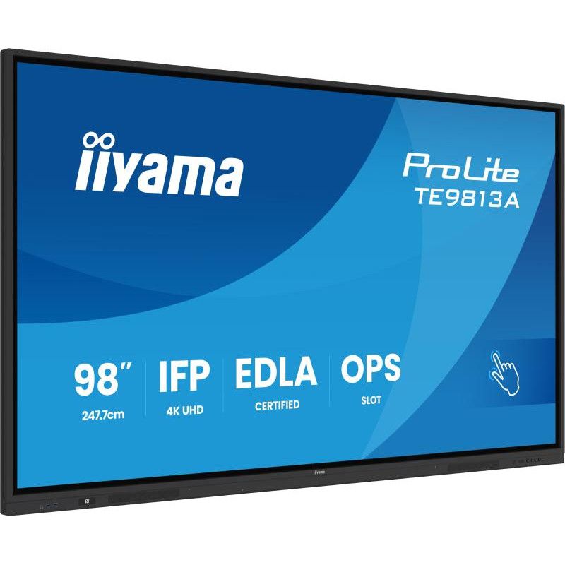 iiyama TE9813A-B2AG Écran d'affichage dynamique En forme de kiosk 2,48 m (97.5") Wifi 500 cd/m² 4K Ultra HD Noir Écran tac...