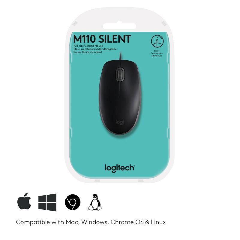 Logitech B110 Silent USB Noir · Souris PC · Informat Systems Strasbourg (image 7)