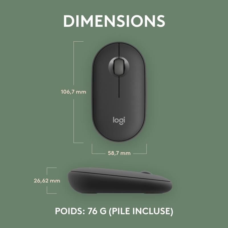 Logitech Pebble 2 M350s souris Voyage Ambidextre RF sans fil + Bluetooth Optique 4000 DPI · Souris PC · Informat Systems S... (image 15)
