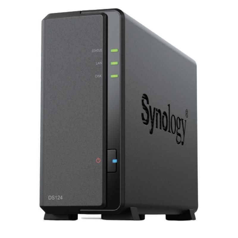 Synology DiskStation DS124 serveur de stockage NAS Bureau Realtek RTD1619B 1 Go DDR4 0 To DiskStation Manager Noir · Infor...