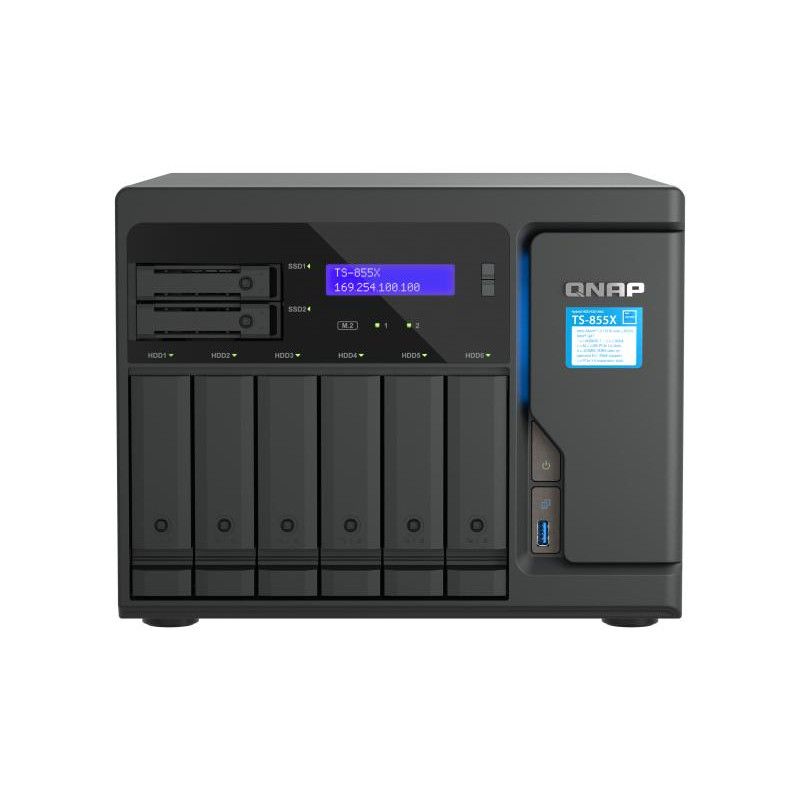 QNAP TS-855X SAN Tower Intel Atom® C5125 8 Go DDR4 0 To QNAP QTS Noir · Serveurs NAS · Informat Systems Strasbourg