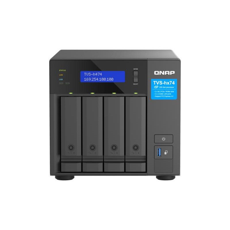 QNAP TVS-H474 NAS Tower Intel® Pentium® G7400 8 Go DDR4 0 To QuTS hero Noir · Serveurs NAS · Informat Systems Strasbourg