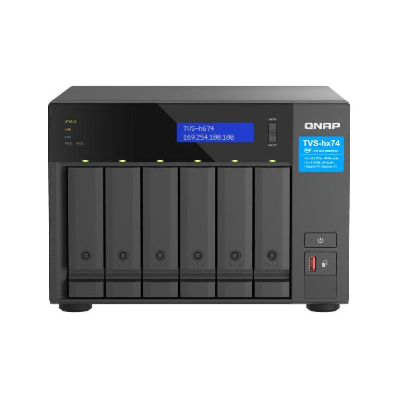 QNAP TVS-H674T-I5-32G serveur de stockage NAS Tower Intel® Core i5 i5-12400 32 Go DDR4 HDD QNAP QTS Noir · Serveurs NAS · ...